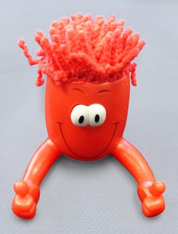 Red phone stand - front view with face