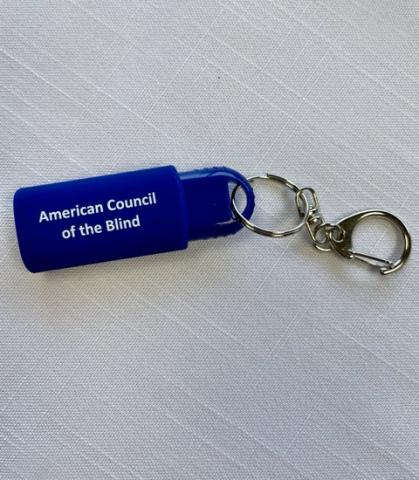 Blue flash drive with logo - front view
